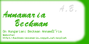 annamaria beckman business card